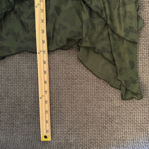 Asymmetrical Skirt Mesh Goblin Sz M ROMWE Butterfly Print Fairy Grunge Goth Y2K - Picture 6 of 8